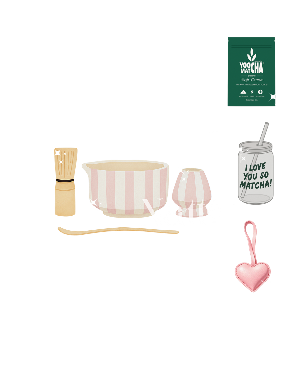 Sugar Lines Matcha Set — Bowette